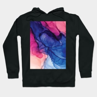 Pondering- Blush and Blue- Alcohol ink painting Hoodie